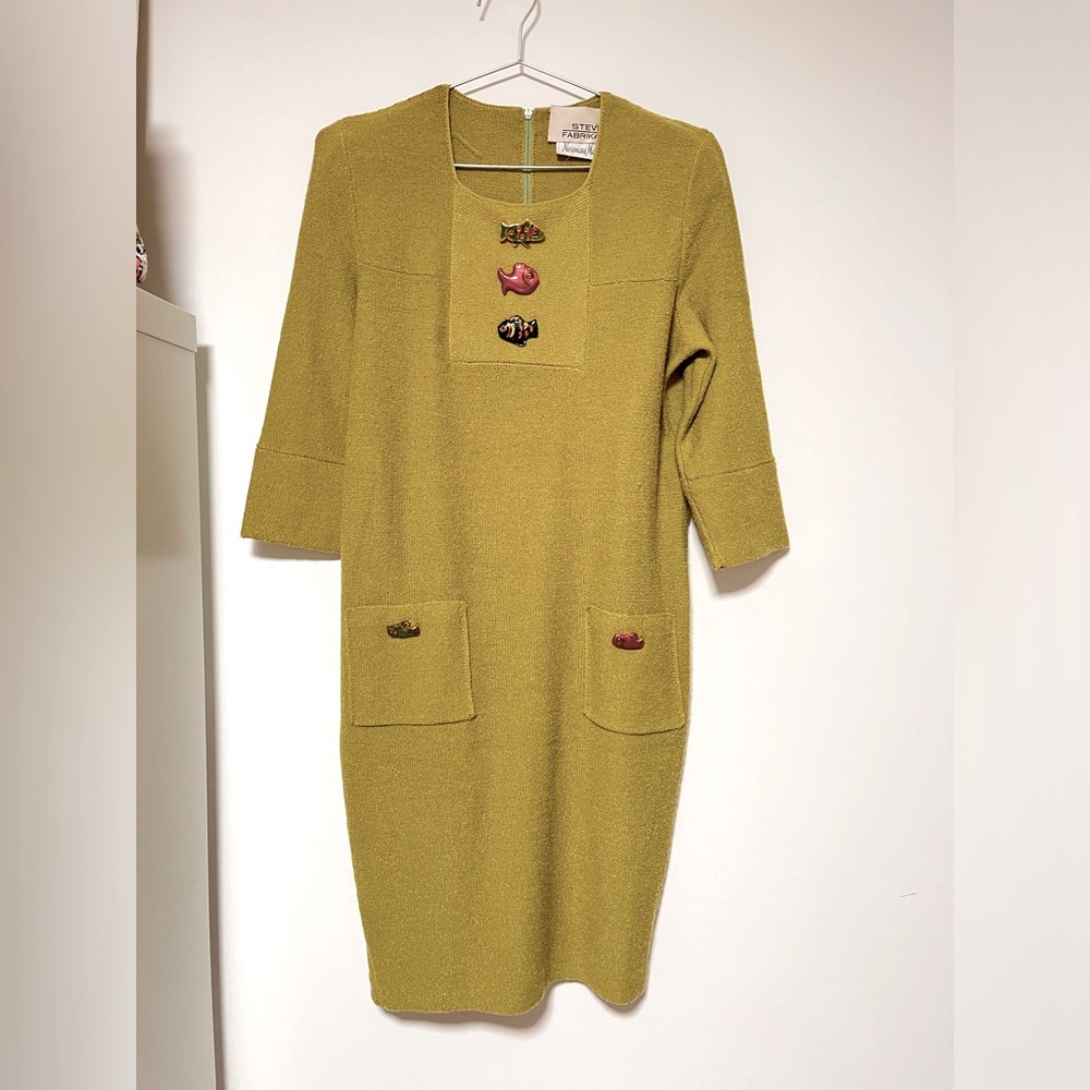 Vintage Steve Fabrikant at for NEIMAN MArcus Knit fish dress - Picture 16 of 17